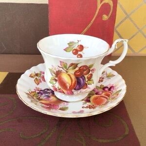 Royal Albert Peaches Plums Cherries Teacup And Saucer